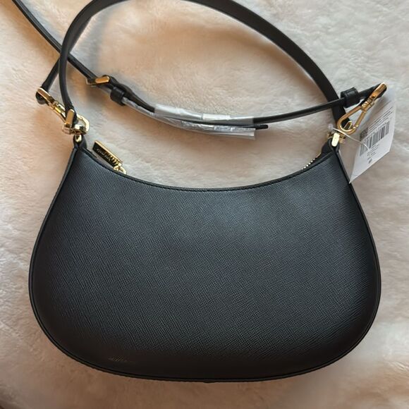 Madison Saffiano Leather Crescent Shoulder Bag - Picture 7 of 12